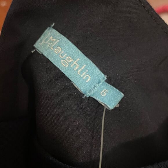 J. McLaughlin Mattie Dress NWT Navy Blue Solid Ribbon Trim Size 6 - Picture 5 of 13